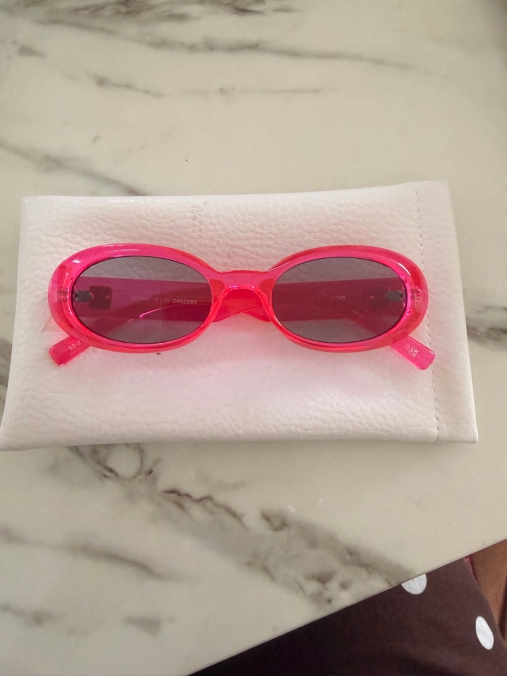 Le Specs Hot Pink Oval Sunglasses